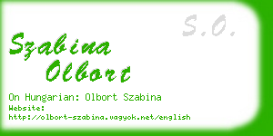 szabina olbort business card